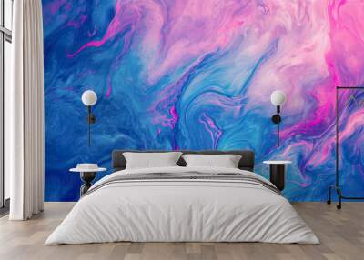 Abstract colorful background. Liquids mixing together Wall mural