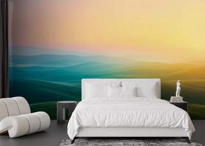 landscape, nature, sunset, forest, morning, sky Wall mural