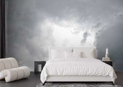 black and white clouds. Wall mural