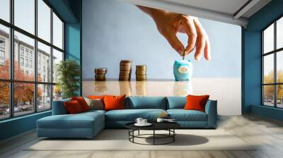 Group of coin in saving money concept. Wall mural