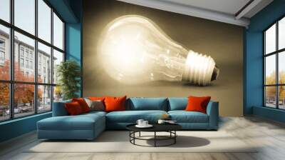 lamp in idea concept. Wall mural