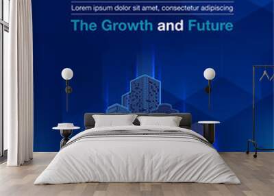 the growth and the future building concept design for city illustration. vector abstract futuristic, Wall mural