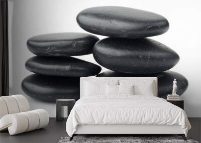 Black massage stones stack Wall mural