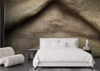 Coarse canvas fabric, close-up Wall mural