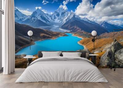 Gokyo lake scenic landscape, Nepal's blue beauty Wall mural