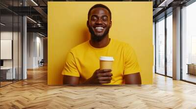 Happy man with a toothy grin. Wall mural