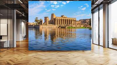 Kom Ombo, Views of the Kom Ombo Temple along the Nile River in Egypt, Africa.  Wall mural