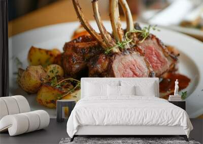 Lamb and potato dish Wall mural