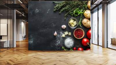 Raw potato ingredient Wall mural