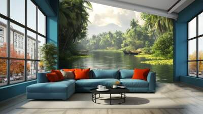 South Indian backwaters Wall mural