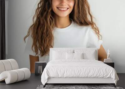 Teen girl with white tee Wall mural