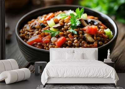 Veggie lentil bowl Wall mural