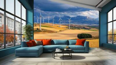 Windmills power Aragon, Spain Wall mural