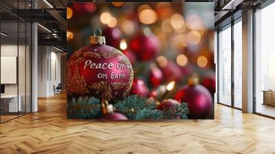 Peace on Earth Christmas Ornament Wall mural