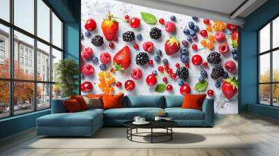 Colorful Summer Berries Wall mural