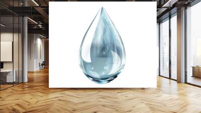 Drop of water isolated on transparent background Wall mural