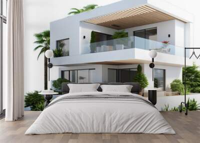 Modern house isolated on transparent background Wall mural