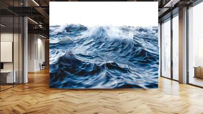 Ocean water surface waves isolated on transparent background Wall mural