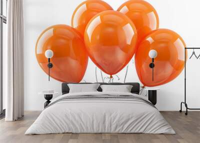 orange balloon isolated on transparent background Wall mural