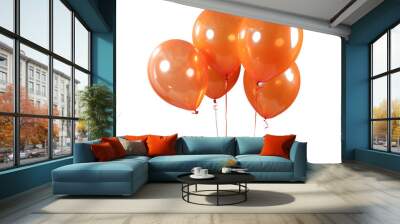 orange balloon isolated on transparent background Wall mural