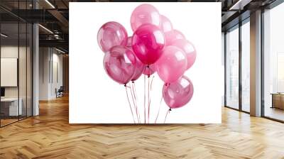 pink balloons isolated on transparent background Wall mural