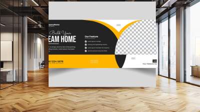 Dream Home construction tools social media Cover photo Template. Home improvement and repair construction social media cover banner design template. Wall mural