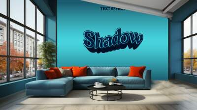 Long shadow editable text effect Wall mural