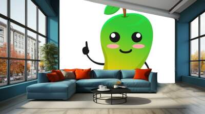 vector illustration of cute mango fruit or character have good idea. cute mango fruit Concept White Isolated. Flat Cartoon Style Suitable for Landing Page, Banner, Flyer, Sticker. Wall mural