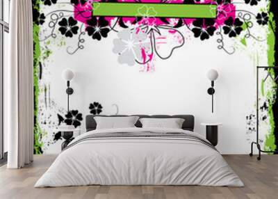 grunge floral frame Wall mural