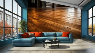 room with wooden floor Wall mural