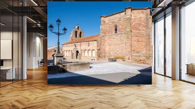 13th century rural Romanesque church of San Andrés Apóstol, Romanillos de Atienza, Guadalajara province, Spain Wall mural