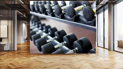 Row of dumbbells Wall mural