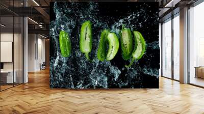 Jalapeno Peppers Water Splash Wall mural