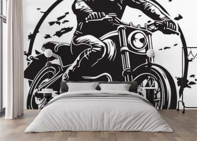 biker on motorcycle Wall mural