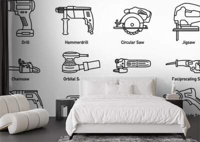 Collection of Power Tools Wall mural