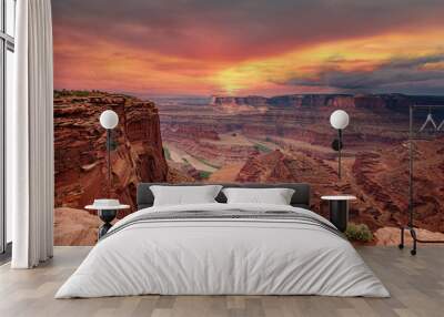 Dead Horse Point Sunset on the Colorado River Sunset Wall mural