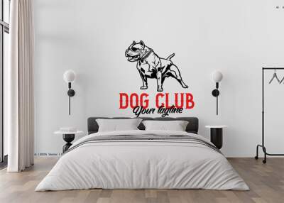 Dog club logo design vector illustration  Wall mural