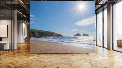 Holywell bay in Cornwall Wall mural