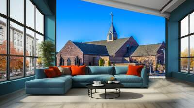 Modern Church With Steeple Wall mural