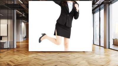  young business woman Celebrating and dancing. Wall mural