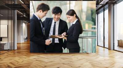 Business people having a meeting in the office building Wall mural