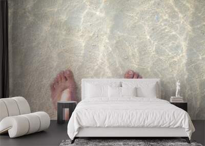 foot on the sandy beach Wall mural