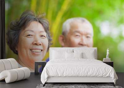 happy asian Senior couple Wall mural