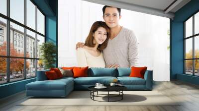 happy young asian couple in love Wall mural