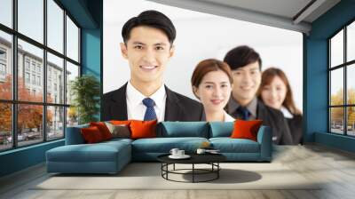 Portrait of successful young business team in office Wall mural