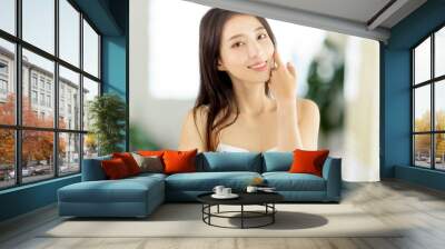 Smiling of cheerful beautiful pretty asian woman with clean fresh healthy skin Wall mural