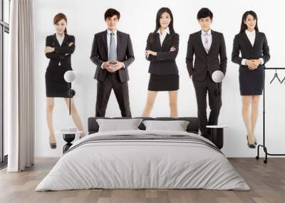 successful asian young business team standing together Wall mural