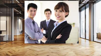 successful young business team standing in office Wall mural