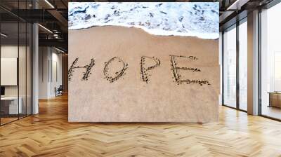 A word of hope on the beach background Wall mural