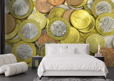 Many Belarusian coins closeup Wall mural